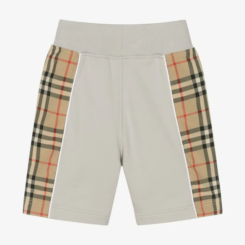 Burberry Boys Grey & Beige Vintage Check Shorts Hot