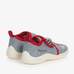 Playshoes Boys Grey & Red Car Slippers Discount