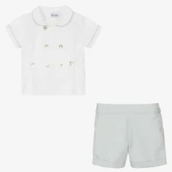 Ancar Boys Grey & White Cotton Buster Suit Outlet