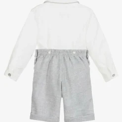 Ancar Boys Grey & White Cotton Buster Suit Clearance