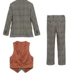 Romano Boys Grey Check Suit New