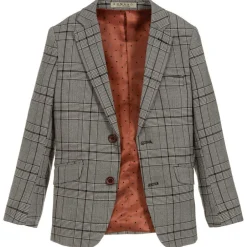 Romano Boys Grey Check Suit New