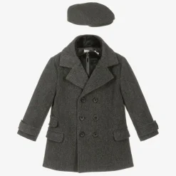 Beau KiD Boys Grey Coat & Hat Set Outlet