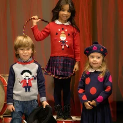 Dr. Kid Boys Grey Cotton & Wool Circus Sweater Clearance