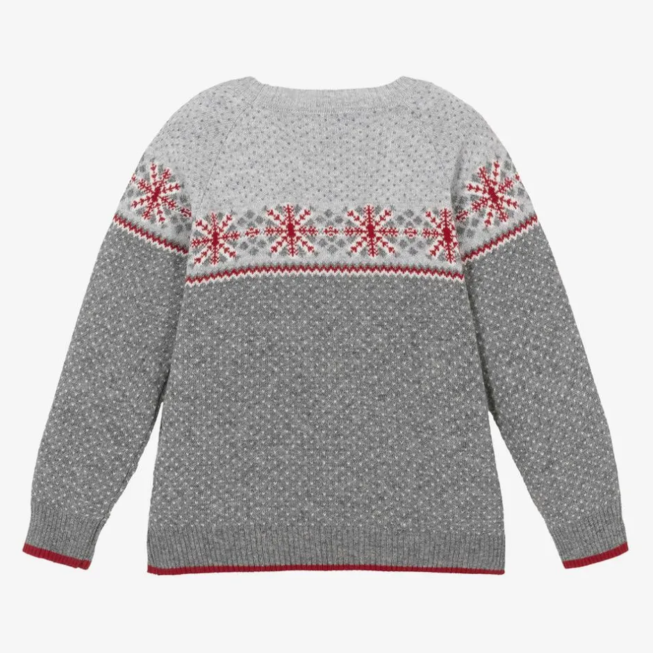 Dr. Kid Boys Grey Cotton & Wool Knit Jumper
