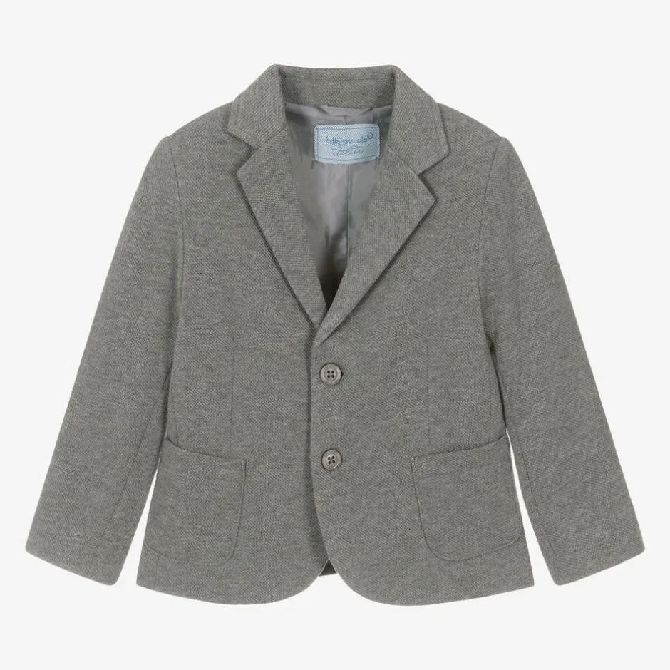 Tutto Piccolo Boys Grey Cotton Blazer Sale