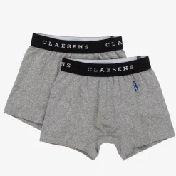Claesens Boys Grey Cotton Boxers (2 Pack) Outlet