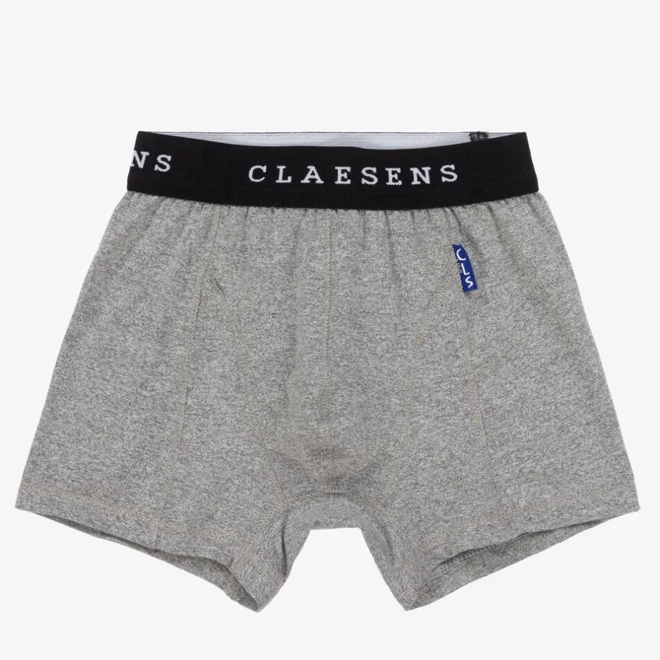 Claesens Boys Grey Cotton Boxers (2 Pack) Outlet