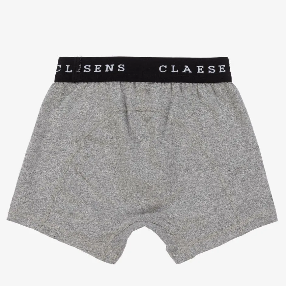 Claesens Boys Grey Cotton Boxers (2 Pack) Outlet