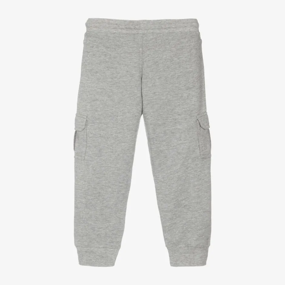 Boboli Boys Grey Cotton Cargo Joggers Online