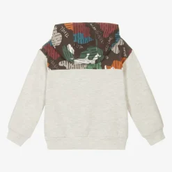 Boboli Boys Grey Cotton Explore Hoodie Hot