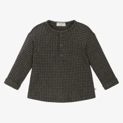 1 + in the family Boys Grey Cotton Houndstooth Top Best