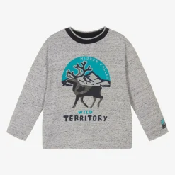 Boboli Boys Grey Cotton Moose Top New