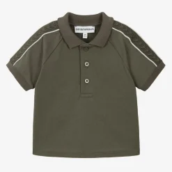 Emporio Armani Boys Grey Cotton Polo Shirt Hot