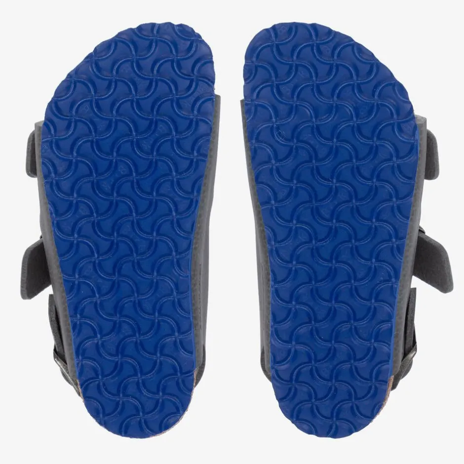 Birkenstock Boys Grey Faux Leather Buckle Sandals New