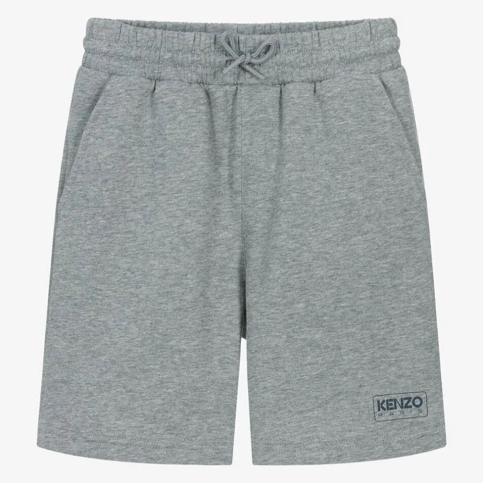 KENZO KIDS Boys Grey Marl Cotton Shorts Sale