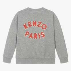 KENZO KIDS Boys Grey Marl Cotton Sweatshirt Discount