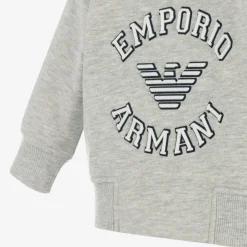 Emporio Armani Boys Grey Marl Cotton Tracksuit Clearance