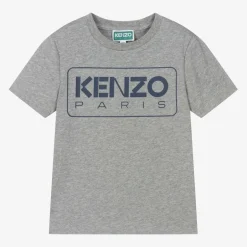 KENZO KIDS Boys Grey Marl Cotton T-Shirt