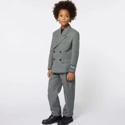 BOSS Boys Grey Monogram Logo Suit Best