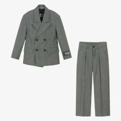 BOSS Boys Grey Monogram Logo Suit Best