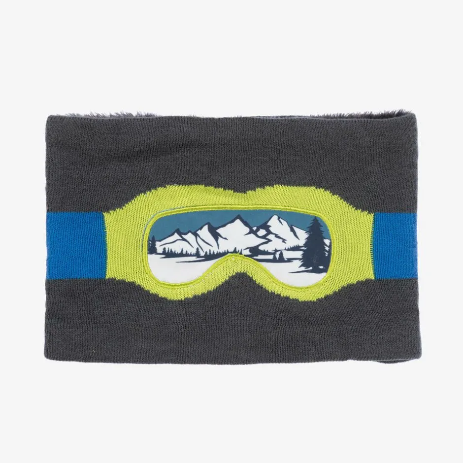 Boboli Boys Grey Ski-Themed Snood New