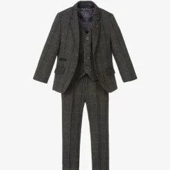 House of Cavani Boys Grey Tweed Albert Suit Outlet
