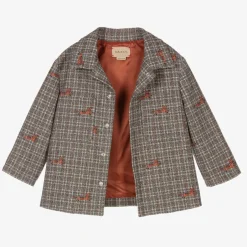 Gucci Boys Grey Wool Jacket Outlet