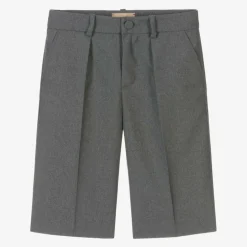Gucci Boys Grey Wool Shorts Outlet