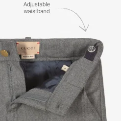 Gucci Boys Grey Wool Trousers