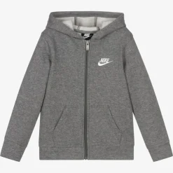 Nike Boys Grey Zip-Up Hooded Top Sale