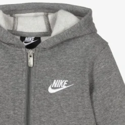 Nike Boys Grey Zip-Up Hooded Top Sale