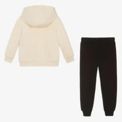 EA7 Emporio Armani Boys Ivory & Black Cotton Tracksuit Hot