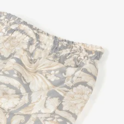 Versace Boys Ivory & Grey Silk Barocco Shorts Hot