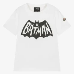 Moncler Enfant Boys Ivory Cotton Batman Print T-Shirt Clearance