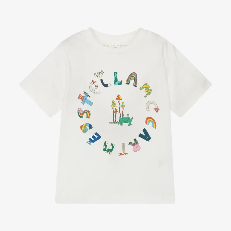 Stella McCartney Kids Boys Ivory Cotton Magic T-Shirt New