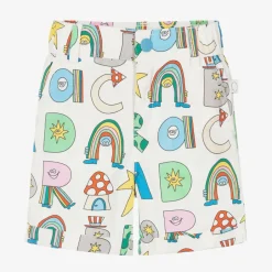 Stella McCartney Kids Boys Ivory Cotton Magical Letters Shorts Discount