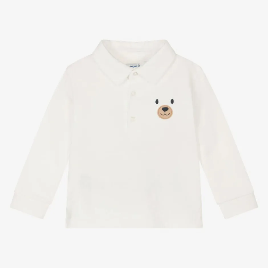 Mayoral Boys Ivory Cotton Polo Shirt Online
