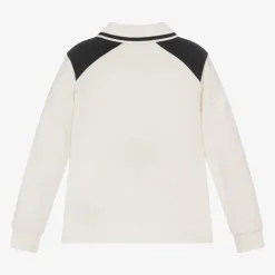 Moncler Enfant Boys Ivory Cotton Polo Shirt Outlet