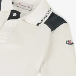 Moncler Enfant Boys Ivory Cotton Polo Shirt Outlet