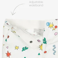 Stella McCartney Kids Boys Ivory Cotton Printed Shorts Discount