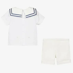 Beatrice amp; George Boys Ivory Cotton Sailor Buster Suit Sale
