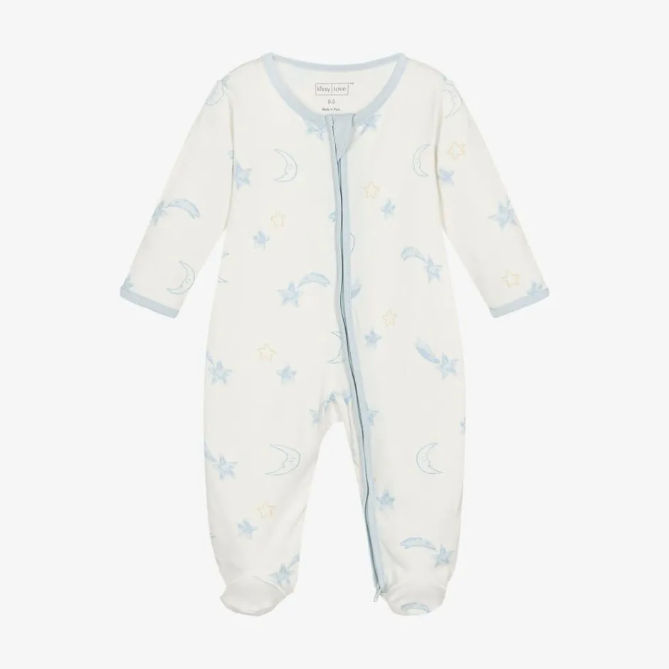 Kissy Love Boys Ivory Cotton Starry Sky Babygrow Online