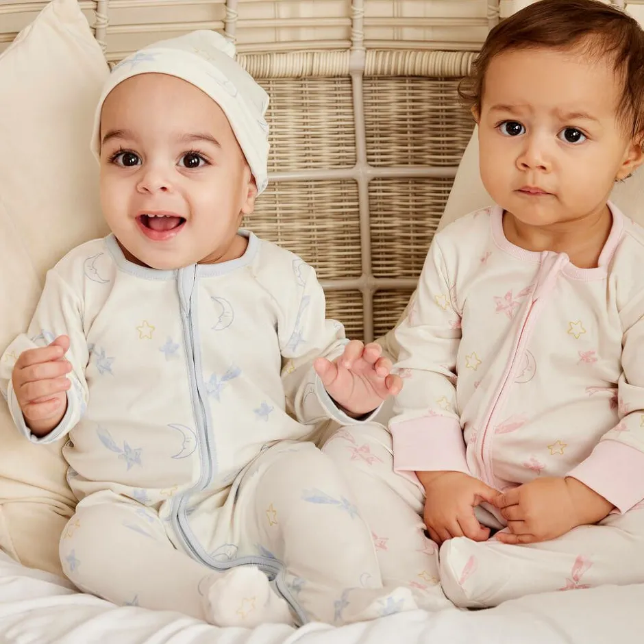 Kissy Love Boys Ivory Cotton Starry Sky Babygrow Online