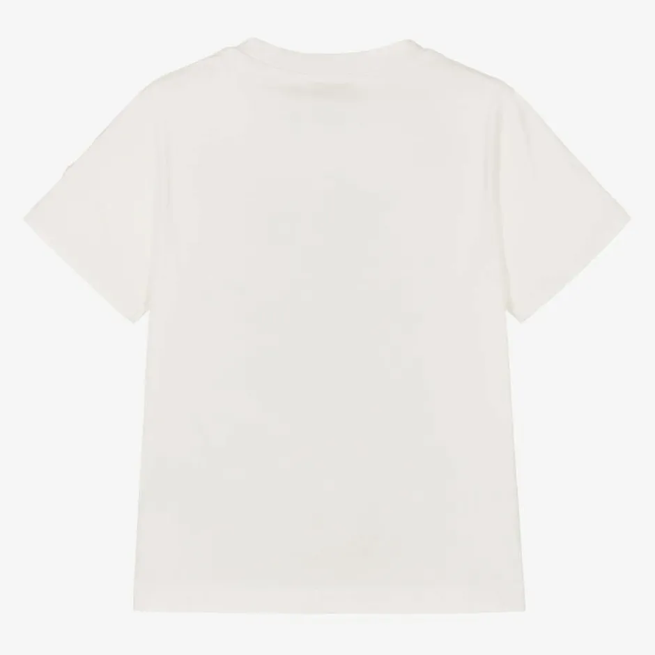 Moncler Enfant Boys Ivory Cotton T-Shirt Best