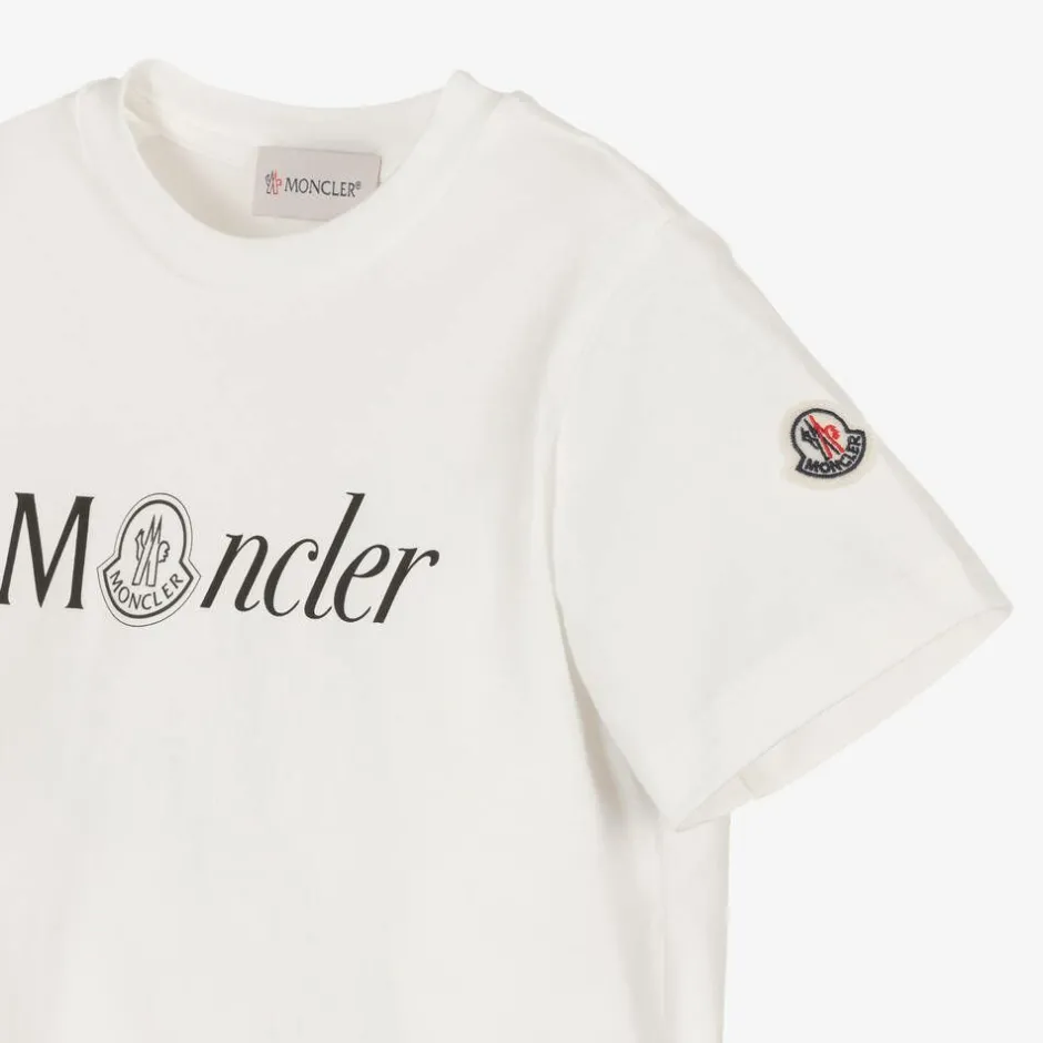 Moncler Enfant Boys Ivory Cotton T-Shirt Best