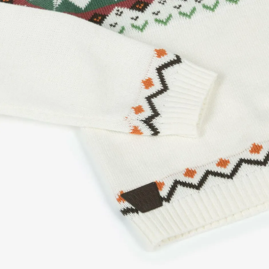 Boboli Boys Ivory Fair Isle Knitted Sweater Sale