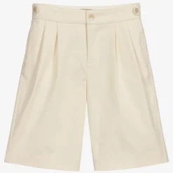 Gucci Boys Ivory Gabardine Shorts