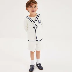 Beatrice amp; George Boys Ivory Herringbone Sailor Shorts Suit Sale