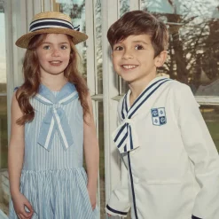 Beatrice amp; George Boys Ivory Herringbone Sailor Shorts Suit Sale